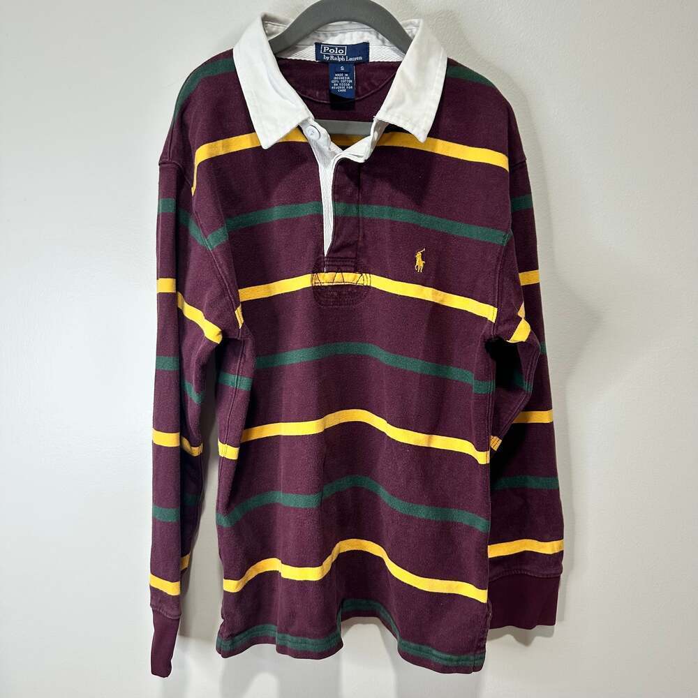 Polo Ralph Lauren Big Boys Long-Sleeve Iconic Striped Rugby Shirt, Sz S